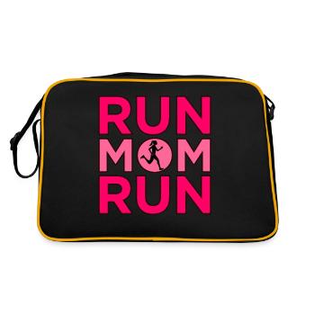 Run Mom Run Half Marathon Runner Running Lover - Retro Bag - black/gold - Back