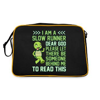 I'm A Slow Runner Turtle Half Marathon Running - Retro Tasche - Schwarz/Gold - Hinten