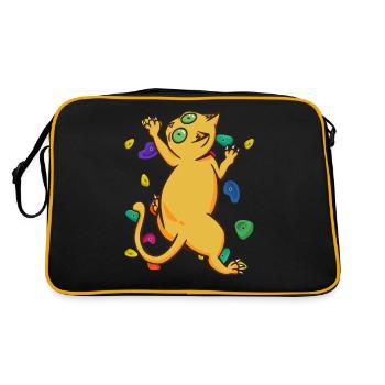 Drôle de chat grimpant mural avec des formes colorées - Sac Retro - noir/or - Dos
