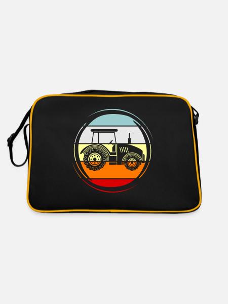 Traktor - Retro Tasche - Schwarz/Gold - Hinten