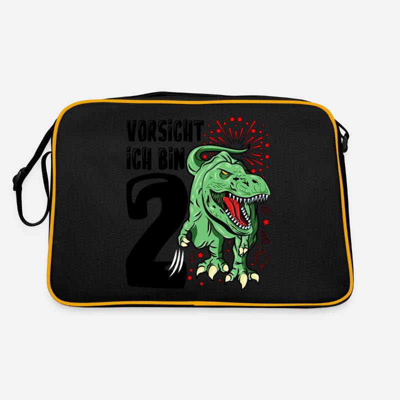 Dinosaurier Geschenk 2. Geburtstag Dino T-Rex Retro Tasche