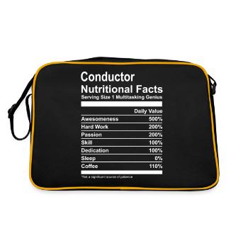Conductor Nutritional Facts T-Shirt - Retro Bag - black/gold - Back
