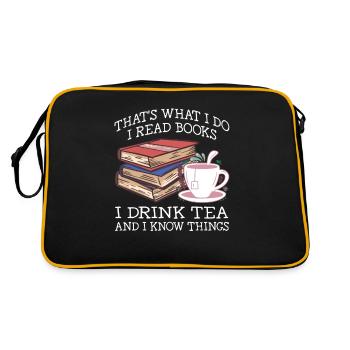 I read books and I know things - Retro Bag - black/gold - Back