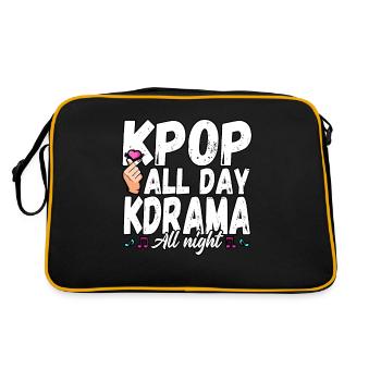 Drôle K-pop Toute la journée K-drame All Night Idols Bias - Sac Retro - noir/or - Dos