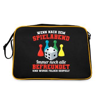 Gesellschaftsspiele Spieleabend Brettspiele - Retro Tasche - Schwarz/Gold - Hinten