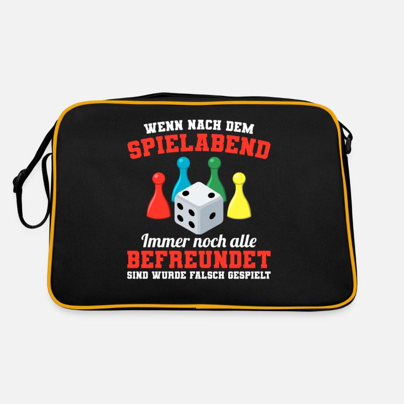 Gesellschaftsspiele Spieleabend Brettspiele - Retro Tasche - Schwarz/Gold