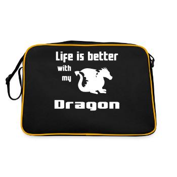 Life Is Better With My Dragon - Retro Bag - black/gold - Back