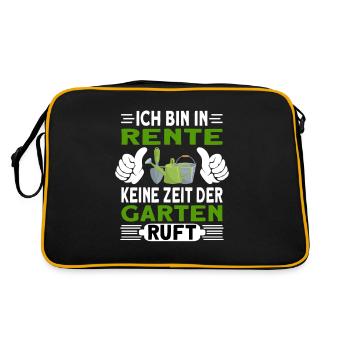 Rente Garten Rentner Gärtner Hobbygärtner - Retro Tasche - Schwarz/Gold - Hinten