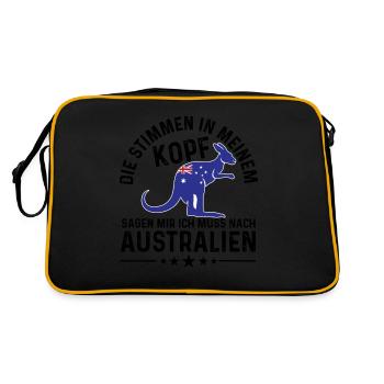 Australien Australier Australienurlaub Australien - Retro Tasche - Schwarz/Gold - Hinten