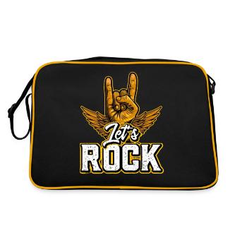 Chanteur Guitariste Batteur Musicien Lets Rock - Sac Retro - noir/or - Dos