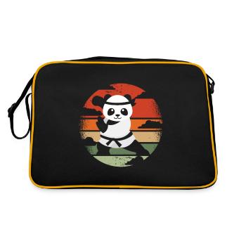 Karate Kung Fu Panda Kreis Des Lebens Meister Nie - Retro Tasche - Schwarz/Gold - Hinten