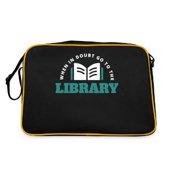 When In Doubt Go To The Library - Retro Bag - black/gold - Back
