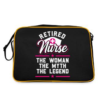 Ruhestand Rente 2022 Krankenschwester - Retro Tasche - Schwarz/Gold - Hinten