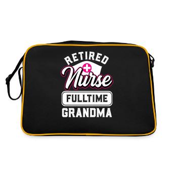 Krankenschwester Ruhestand Rente 2022 - Retro Tasche - Schwarz/Gold - Hinten