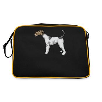 Fox Terrier Dog I Chien de chasse Éleveur Maîtresse Motif - Sac Retro - noir/or - Dos
