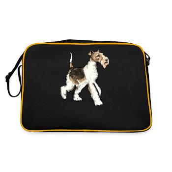 Fox Terrier Dog I Chien de chasse Éleveur Maîtresse Motif - Sac Retro - noir/or - Dos