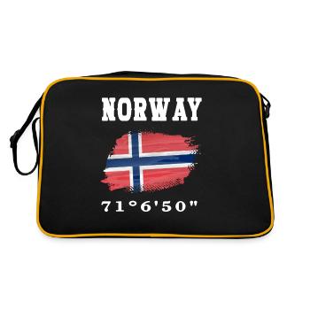 Norvège Norvège Drapeau - Sac Retro - noir/or - Dos