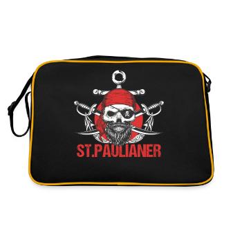 St. Paulaner Hamburg Fan St Pauli Fußball Trikot - Retro Tasche - Schwarz/Gold - Hinten