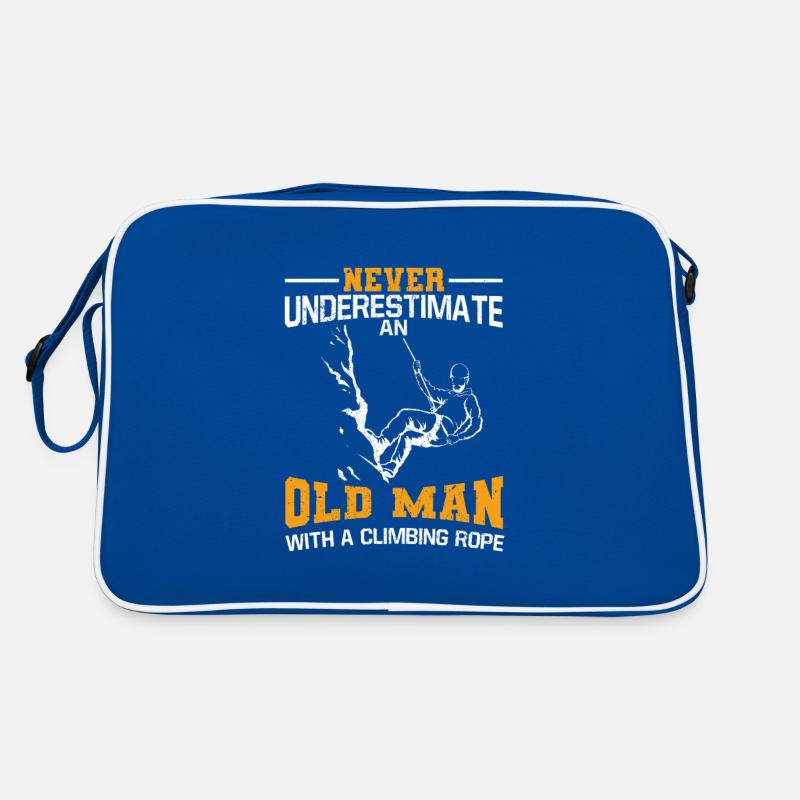 Never Underestimate An Old Man Rope Climbing Retro Bag