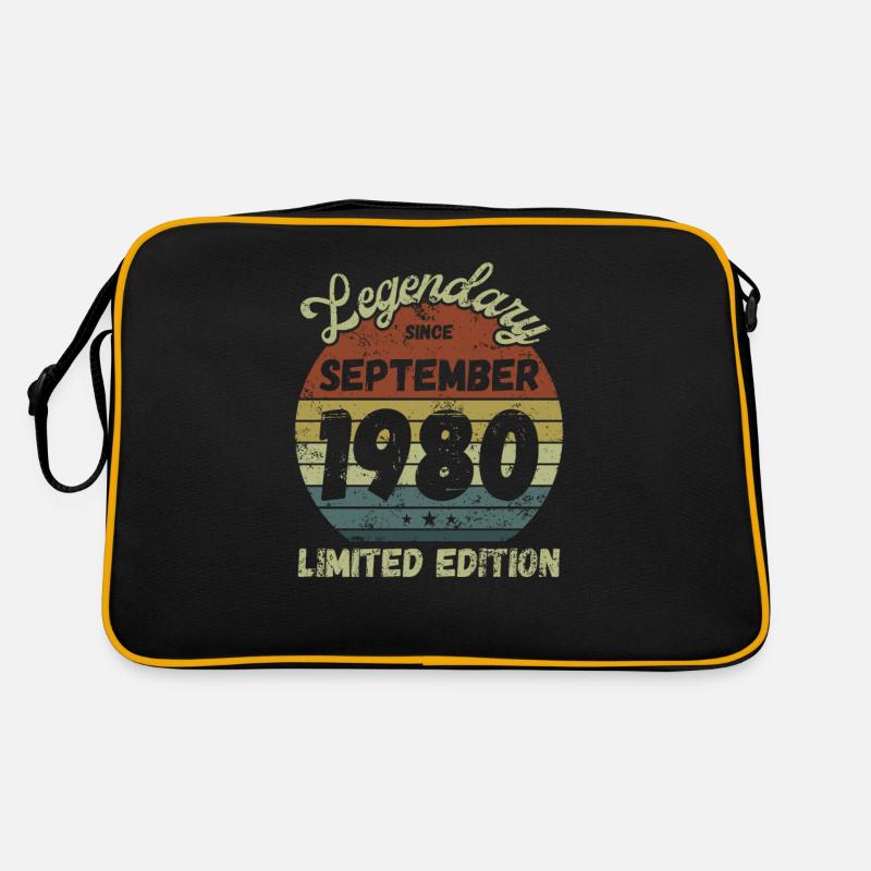 Legendary since September 1980 - Geburtstag - Retro Tasche - Schwarz/Gold
