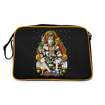 Hanuman Stoner fumant de l’herbe - Sac Retro - noir/or - Dos