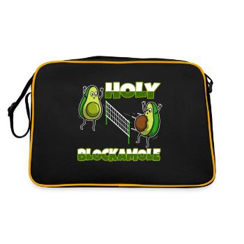 Holy blockamole volleyball - Retro Tasche - Schwarz/Gold - Hinten