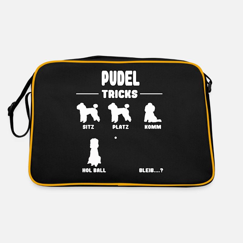 Witziges Pudel Großpudel Hunde Tricks Retro Tasche