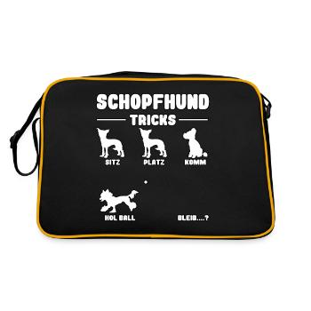 Drôle de chien à crête Chiens Nus Trucs de chien - Sac Retro - noir/or - Dos