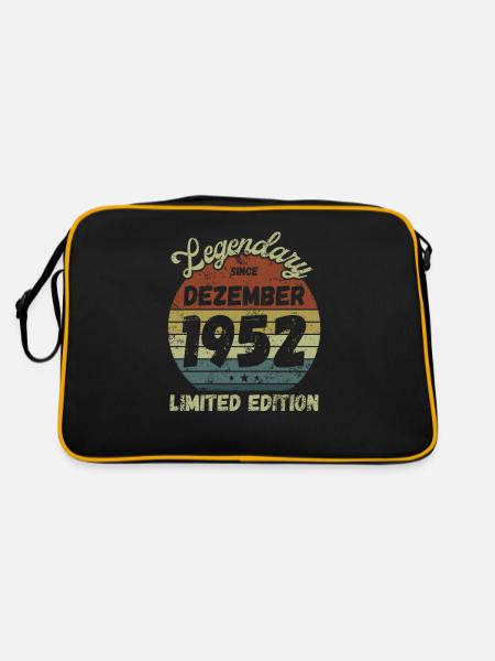 Legendary since Dezember 1952 - Geburtstag - Retro Tasche - Schwarz/Gold - Hinten