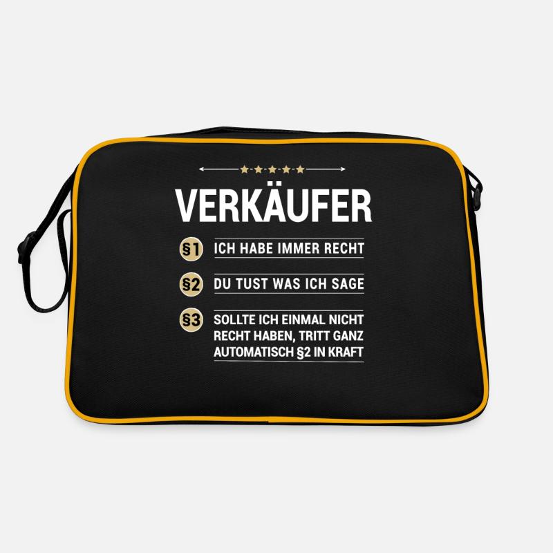 Verkäufer Beruf meine eigenen Paragraphen - Retro Tasche - Schwarz/Gold
