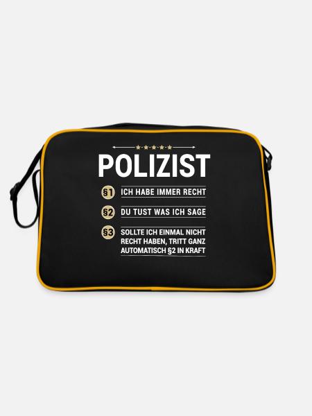 Polizist Beruf meine eigenen Paragraphen - Retro Tasche - Schwarz/Gold - Hinten