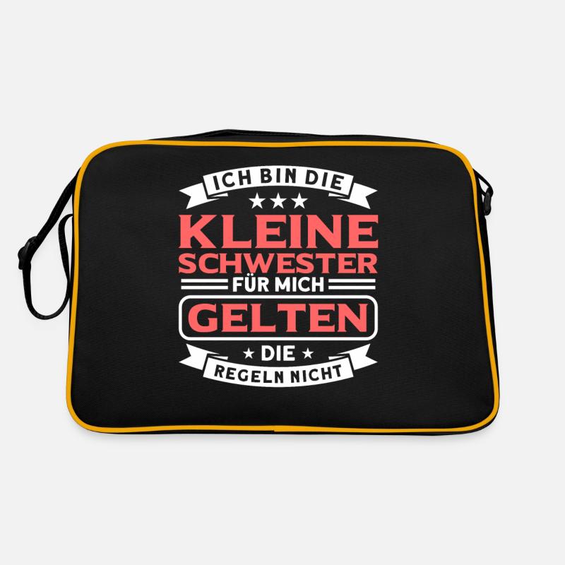 Schwester Kleine Schwester Geschwister Geschenk Retro Tasche