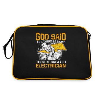 Let There Be Light Then He Created Electrician - Retro Bag - black/gold - Back