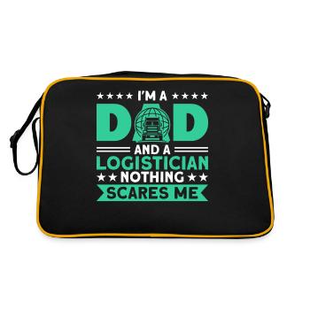 Logistiker Lager Logistik Geschenk - Retro Tasche - Schwarz/Gold - Hinten