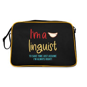 Je suis linguiste Pour gagner du temps, n - Sac Retro - noir/or - Dos