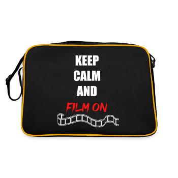 Keep Calm Film On Film Regisseur Kino Theater Film - Retro Tasche - Schwarz/Gold - Hinten