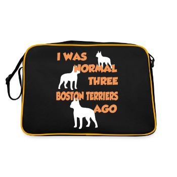 I Was Normal Three Boston Terriers Ago - Boston Te - Retro Bag - black/gold - Back