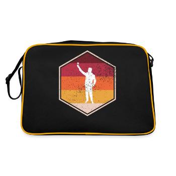 Hipster Glazier Hexagon Design - Retro Tasche - Schwarz/Gold - Hinten