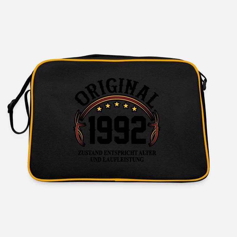 Baujahr 1992 lustig 29 Geburtstag Geschenkidee - Retro Tasche - Schwarz/Gold