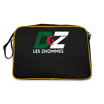 DZ Les Zhommes Algérie Supporter Algérien Djazair - Sac Retro - noir/or - Dos