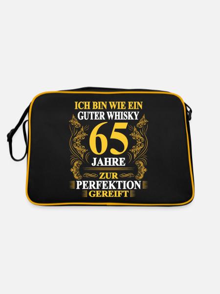 65. Geburtstag lustig Mann 65 Geburtstag Geschenk - Retro Tasche - Schwarz/Gold - Hinten