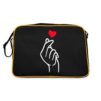Kpop Finger Heart K-drama Korean Drama - Retro Bag - black/gold - Back
