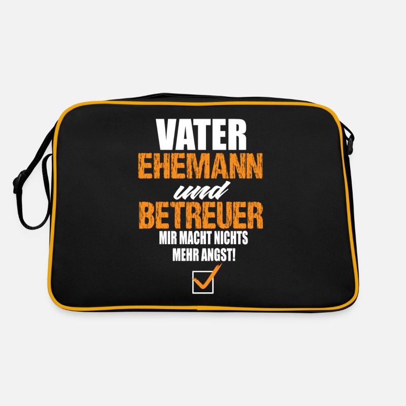 Vater Ehemann und Betreuer - Retro Tasche - Schwarz/Gold