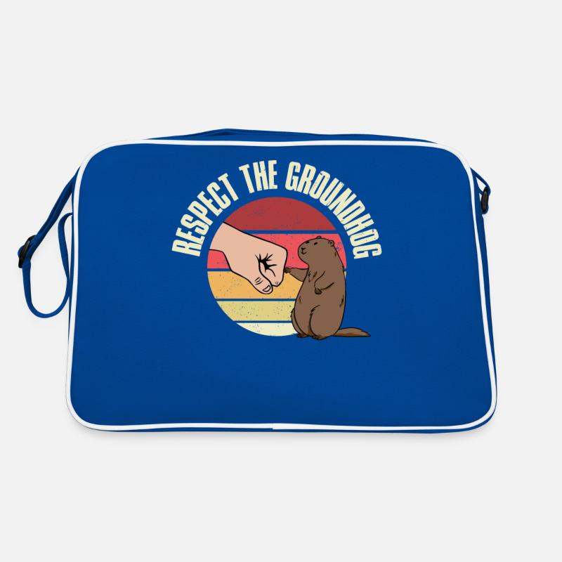 Respect The Groundhog Murmeltiertag Geschenk Retro Tasche