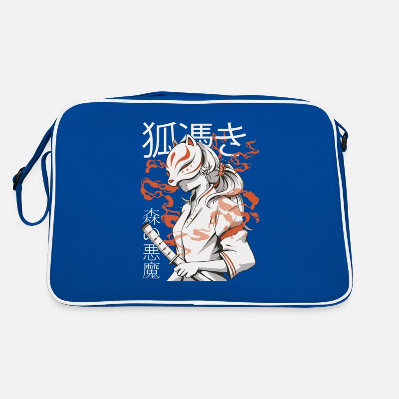Samurai Warrior Japanischer Kitsune Japan Anime Retro Tasche