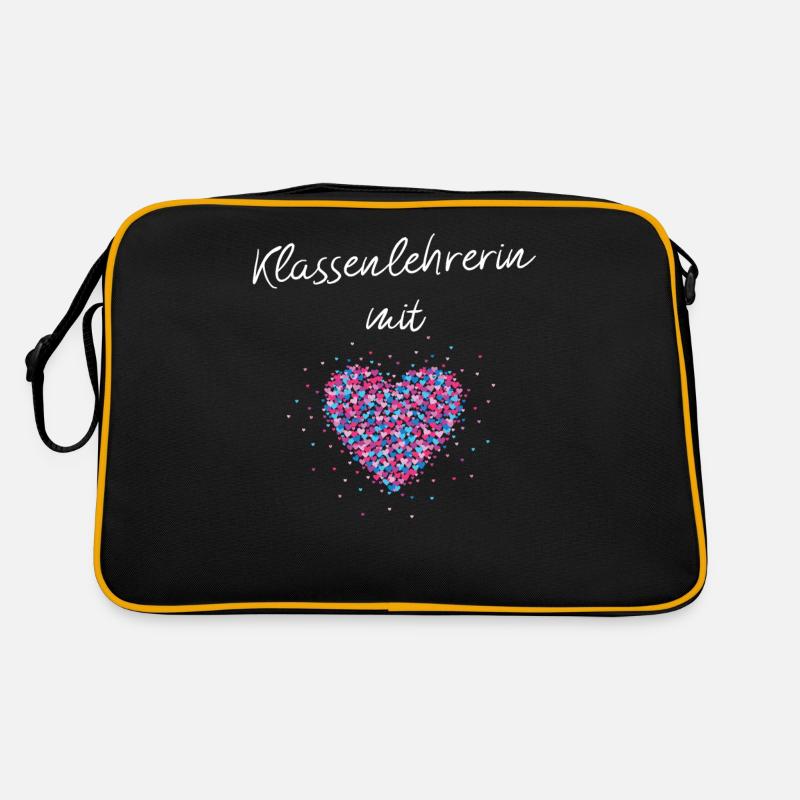 Klassenlehrerin mit Herz Lehrerin Klasse Retro Tasche