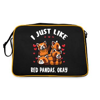 Panda roux kawaii - Sac Retro - noir/or - Dos