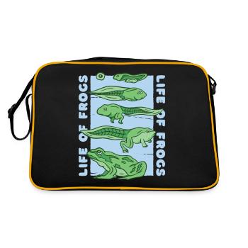 Life of Frogs - Frog Evolution Tadpoles - Retro Bag - black/gold - Back