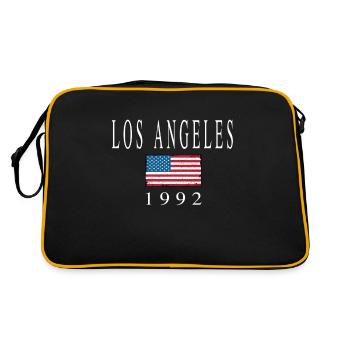 Los Angeles Venice Beach - Retro Tasche - Schwarz/Gold - Hinten