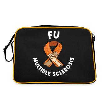 FU Multiple Sclerosis Multiple Sklerose Geschenk - Retro Tasche - Schwarz/Gold - Hinten